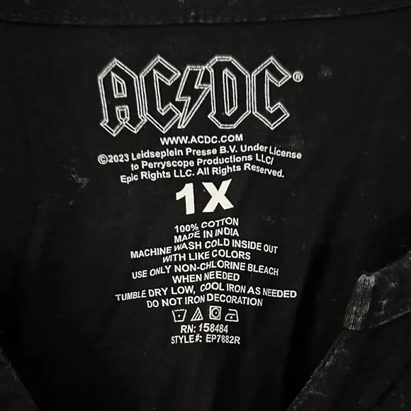AC/DC Black and Gray V-Neck Tee - Picture 2 of 3